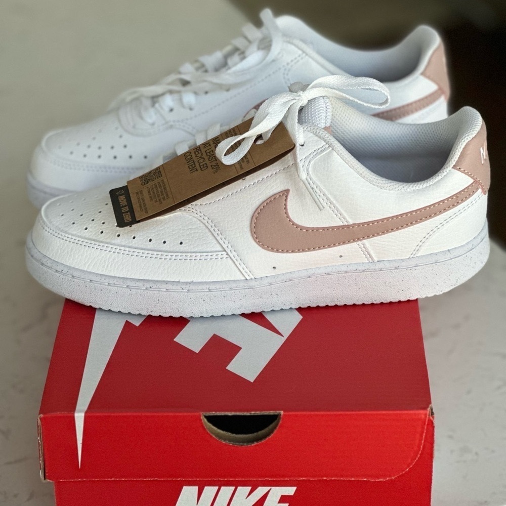 Brand New Nike Court Vision Low - White and Pink Oxford